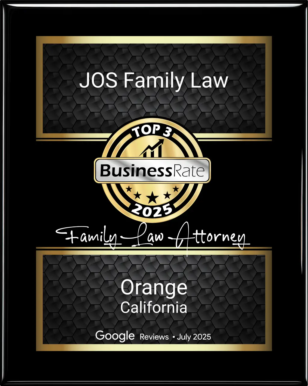 Jos Family Law Plaque