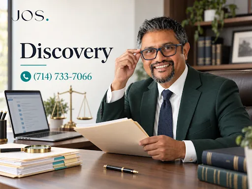 Family law attorney in Orange County explaining the discovery process and exchange of legal documents
