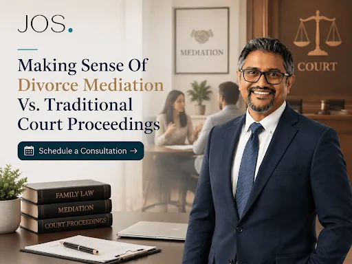 Orange County divorce attorney comparing divorce mediation with traditional court proceedings