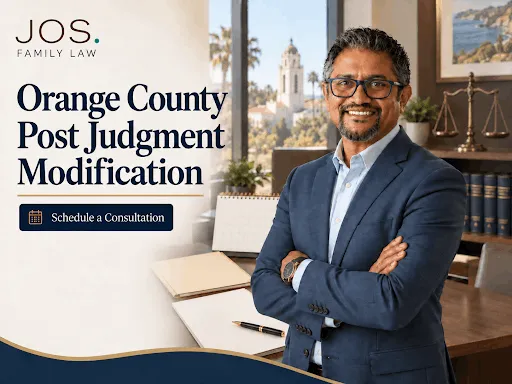 Family law attorney in Orange County explaining post-judgment modifications