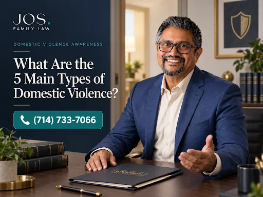 Family law attorney in California explaining the five main types of domestic violence